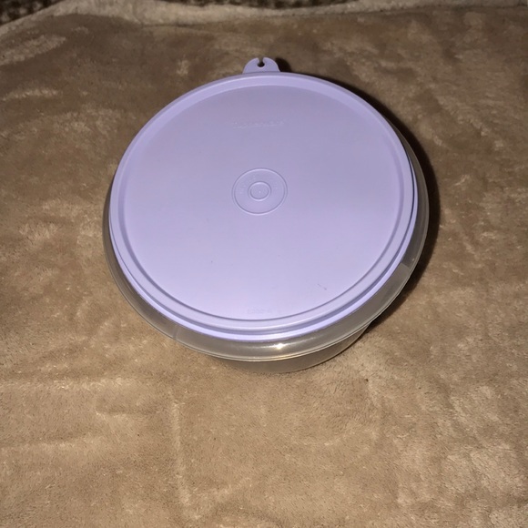 Tupperware Other - Tupperware container 6”D 5”H purple lid 💕